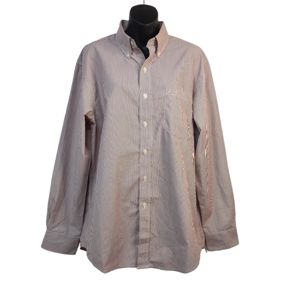 IZOD Men's Maroon /White Button Down Shirt Size M NWT